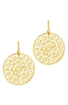 Sterling Forever Round Filigree Drop Earrings In Gold