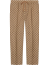 Gucci `gg` Canvas Pants In Marrone
