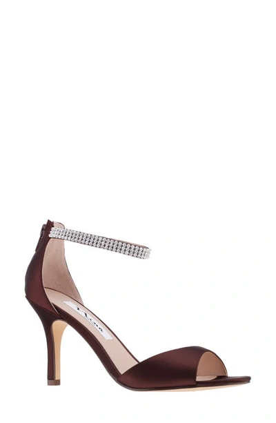 Nina Volanda Ankle Strap Sandal In Dk Chocolate