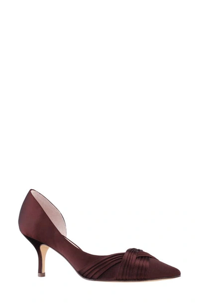 Nina Blakely Half D'orsay Pointy Toe Pump In Dk Chocolate