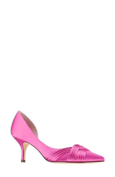Nina Blakely Half D'orsay Pointy Toe Pump In Ultra Pink