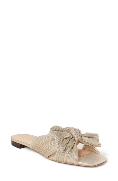 Loeffler Randall Women's Daphne Metallic Pleated Lamé Mule Sandals In Platinum