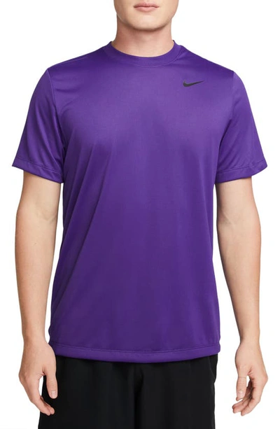 Nike Dri-fit Crewneck T-shirt In Court Purple/ Black