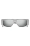 Balenciaga Unisex Injection Navigator Sunglasses In Silver