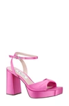Nina Stacie Ankle Strap Platform Sandal In Ultra Pink