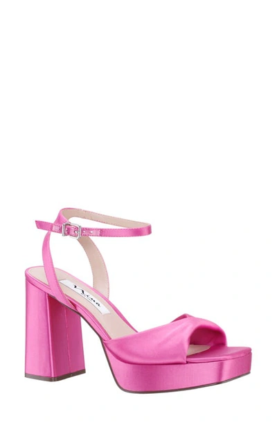 Nina Stacie Ankle Strap Platform Sandal In Ultra Pink