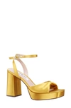 Nina Stacie Ankle Strap Platform Sandal In Ochre
