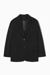 Cos Relaxed-fit Single-breasted Wool Blazer In Black