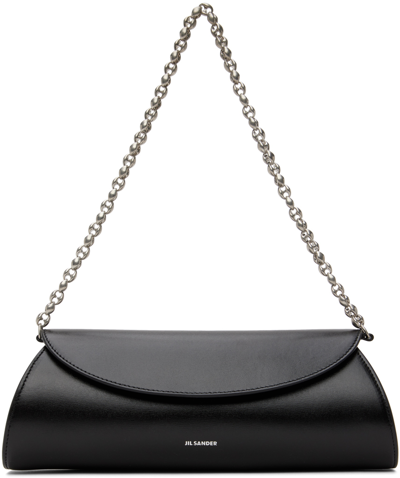Jil Sander Cannolo Shoulder Bag In Black