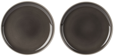 R+d.lab Gray Small Bilancia Flat Plates In Gray Fumé