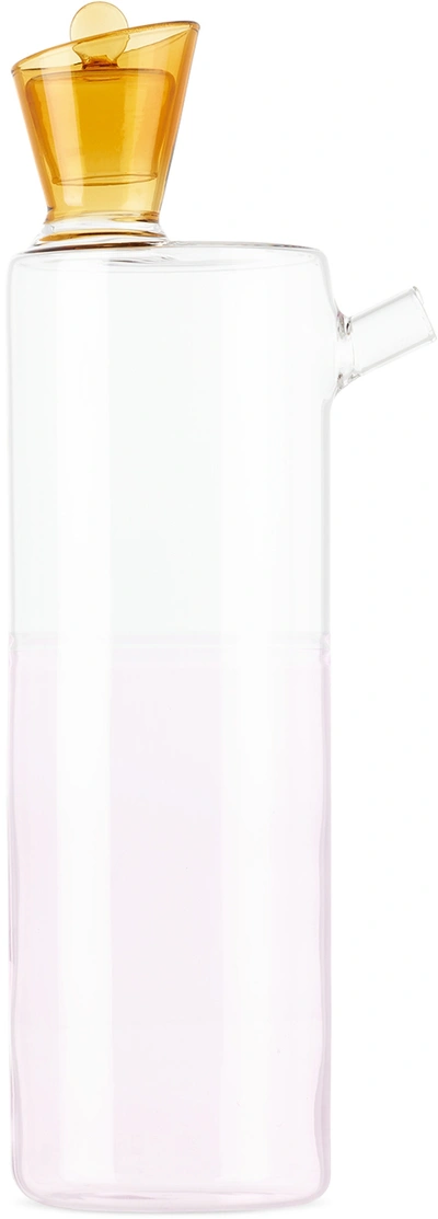 Ichendorf Milano Pink & Yellow Travasi Bottle In Pink/clear/amber