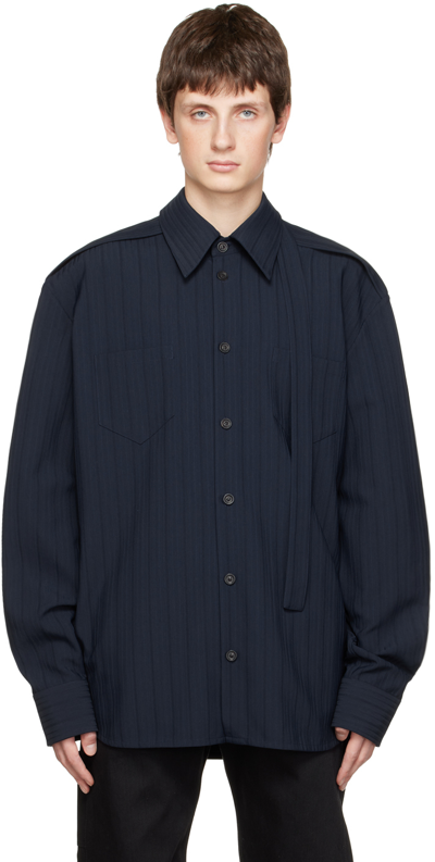 Namacheko Buckle-sleeve Detail Shirt In Blau