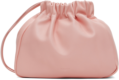 Jil Sander Pink Small Scrunch Clutch In 650 Rose