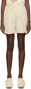 See By Chloé High-waisted Corduroy Shorts In Beige