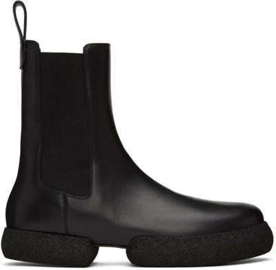 Dries Van Noten Black Platform Chelsea Boots