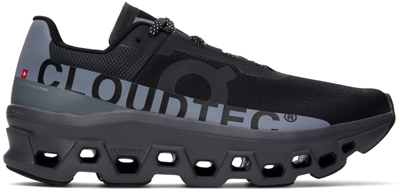 On Cloudmster Lumos Rubber-trimmed Mesh Running Sneakers In Black