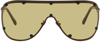 Tom Ford Kyler Pilot Mask Metal Sunglasses In 02e Matte Black/yell