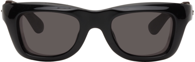 Bottega Veneta Black Square Sunglasses In Black-black-grey