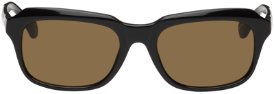 Dries Van Noten Black Linda Farrow Edition 90 C5 Sunglasses In Black/copper/solid D