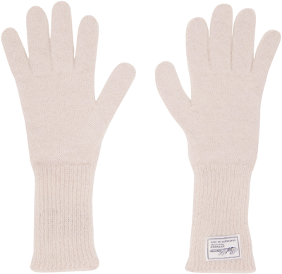 Raf Simons Logo-patch Gloves In Light Pink