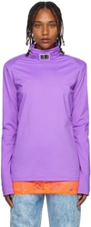 Vtmnts Purple Barcode Turtleneck In Lilac