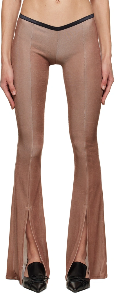 Poster Girl Pam Flared-leg Mid-rise Stretch-woven Trousers In Brown