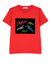 Msgm Logo Print T-shirt In Red