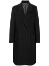 Fendi Ff-print Double-breasted Reversible Coat In Black