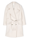 Balmain Double-breasted Wool Coat In Neutrals