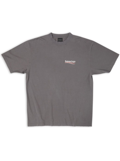 Balenciaga T-shirt Mit Logo-print In Grey