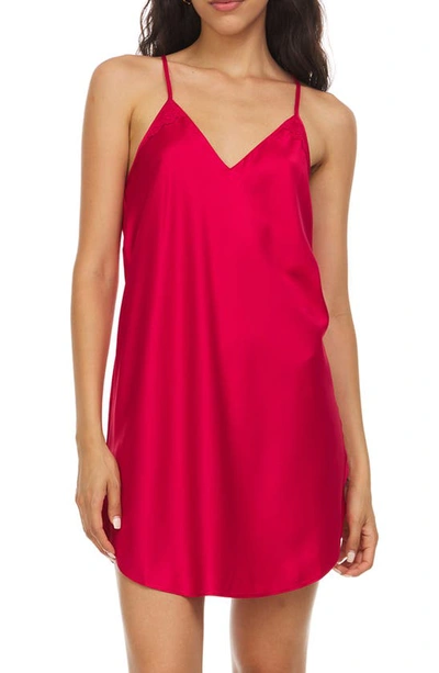 Flora Nikrooz Victoria Lace Trim Chemise In Red