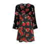 Rixo London Malibu Floral-print Silk-blend Devoré-velvet And Crepe De Chine Mini Dress In Black