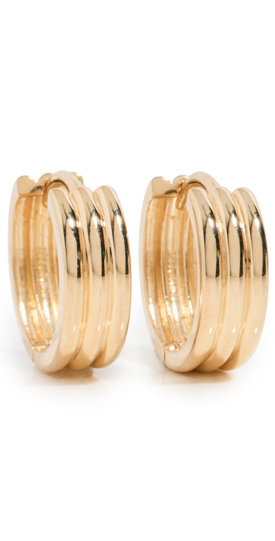 Ariel Gordon Jewelry 14k Triptych Hoops In Yellow Gold