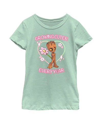 Marvel Kids' Girl's : Guardians Of The Galaxy Groot Growing Cuter Child T-shirt In Mint