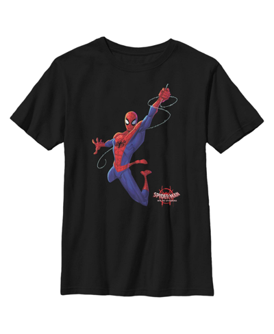 Marvel Boy's  Spider-man: Into The Spider-verse Classic Swing Child T-shirt In Black