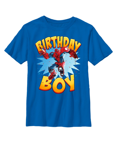 Marvel Boy's  Mech Suit Spider-man Birthday Child T-shirt In Royal Blue