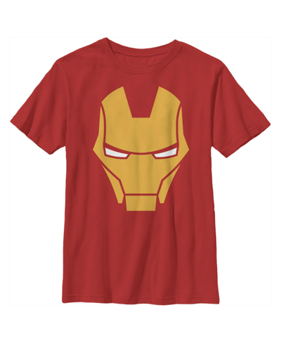 Marvel Boy's  Iron Man Helmet Child T-shirt In Red