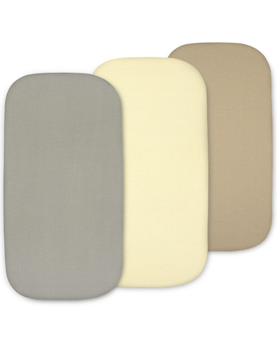 Bublo Baby Baby Bassinet Sheet Set For Boy And Girl, 3 Pack, Universal Fitted For Oval, Hourglass & Rectangle B In Grey