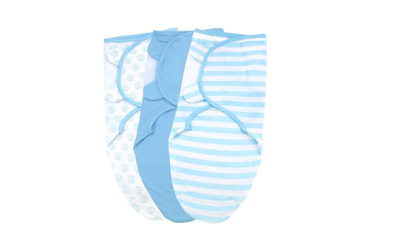 Bublo Baby Baby Swaddle Blanket Boy Girl, 3 Pack Newborn Swaddles, Infant Adjustable Swaddling Sleep Sack In Blue