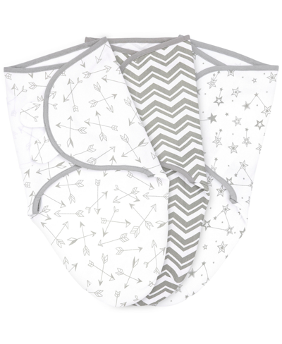 Bublo Baby Baby Swaddle Blanket Boy Girl, 3 Pack Newborn Swaddles, Infant Adjustable Swaddling Sleep Sack In Grey