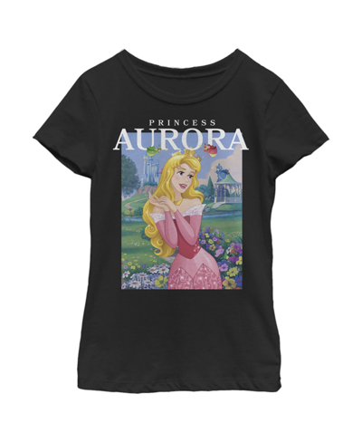 Disney Girl's Sleeping Beauty Aurora And The Fairy Godmothers Child T-shirt In Black