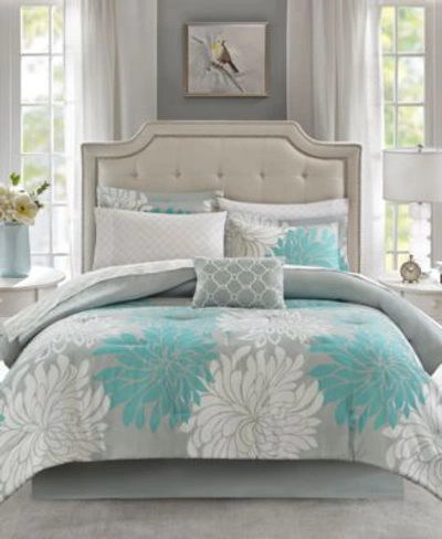 Madison Park Essentials Maible Reversible Comforter Sets Bedding In Aqua