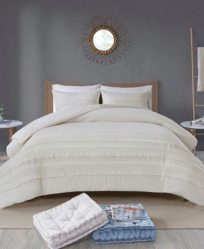 Madison Park Amaya Seersucker Cotton Comforter Sets Bedding In Ivory