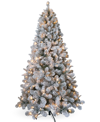 National Tree Company 6.5' Feel Real Snowy Mixed Pine Tree With Clear Lights In Green