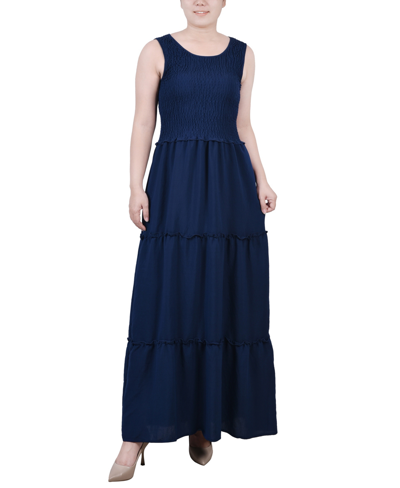 Ny Collection Petite Sleeveless Maxi Dress In Navy