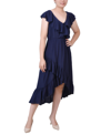 Ny Collection Petite Sleeveless Flounced Dress In Blue
