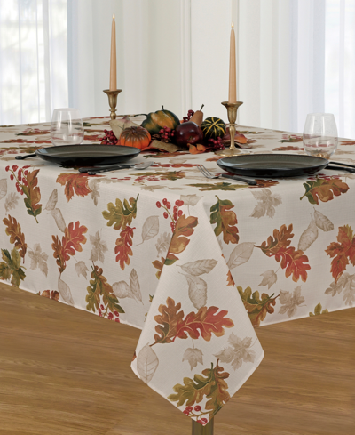 Elrene Swaying Leaves 60" X 102" Tablecloth In Ivory