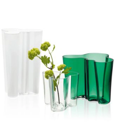 Iittala Aalto Vase Collection In Moss Green