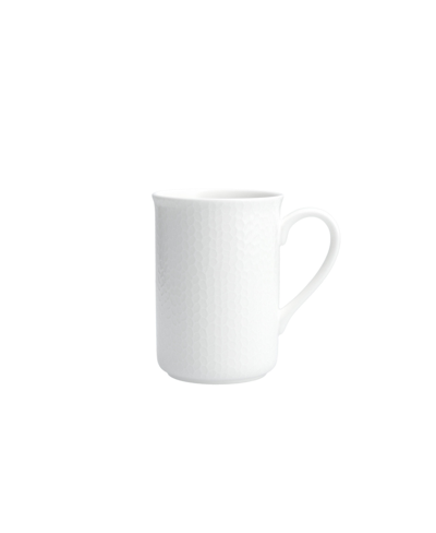 Fortessa Amanda White Embossed Mugs, Set Of 4