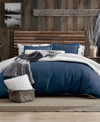 Bass Outdoor G.h. Bass Puffer Sherpa Comforter Set Bedding In Denim